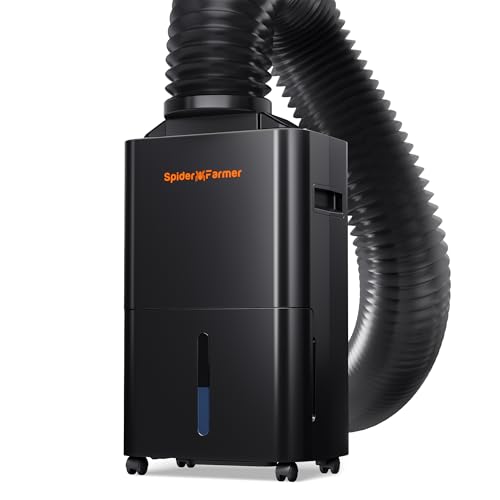 SPIDER FARMER Luftentfeuchter Grow Box 12L Luftentfeuchter Elektrisch mit Abflussrohr und Entlüftungsrohr Automatische Abtauung 24H Timer Funktion Raumentfeuchter für Growzelt(Vorherige Version)
