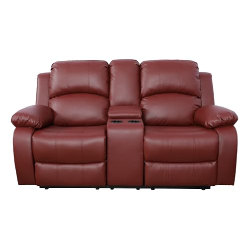 Beverly Fine Furniture Faux Leather Recliner LOVESEAT - Thumbnail 4