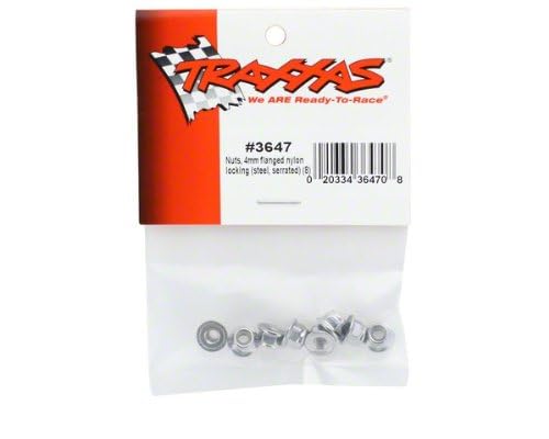 ◆ Nao Traxxas 4mm Steel Flanged Serrated Nylon Locknut (8) [TRA3647