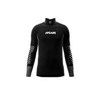 AYCANE Blade – Eishockey Base Layer Schwarz mit A6 Schnittschutz für Hals & Handgelenke, Langarm, Silikon Grip, BNQ (Männer, XL)