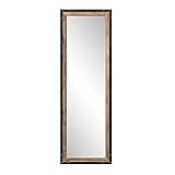 Barnyard Designs 16' x 48' Decorative Floor or Wall Hanging Mirror, Rustic Wood and Metal, Vintage Farmhouse Distressed Mirror Wall Décor, Brown