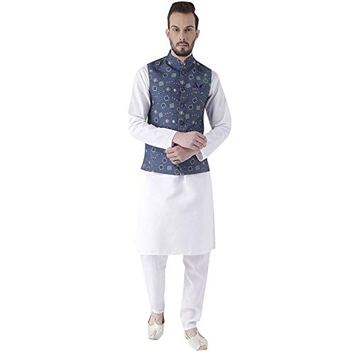 Image of hangup 3 Pc Kurta Pajama Set For Men (3PCABlack-KPW)