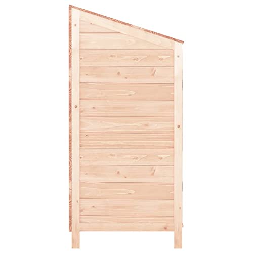 Bopdu Garden Shed Garden Log Store Tool Shed Wooden Outdoor Garden Storage Shed With Roof and 2 Doors, Lockable Gardening Tool Storage, Garden Storage Furniture 102x52x112 cm Solid Wood Fir - Image 5