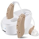 Vhipu Hearing Amplifier, Rechargeable Digital Personal Sound Device Chip BTE (Behind The Ear) Sound Enhancer for Seniors Adults Hearing Loss with Noise Cancelling and Charging Case