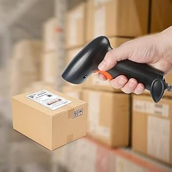 Amazon | ハンドヘルド USB バーコード スキャナー 有線 自動 1D