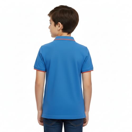 Image of Cloth Theory Boys Cotton Polo T-Shirt for Kids Regular Fit Half Sleeve Casual Summer Polo Neck T-Shirt