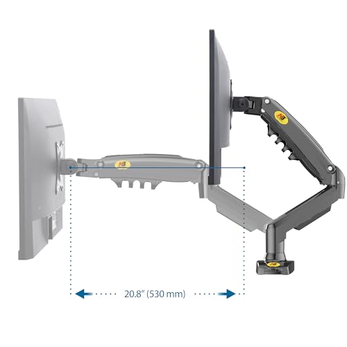 PIX Suporte 2 Monitores 17 a 27 Articulado com Pistão a Gás F160 NB