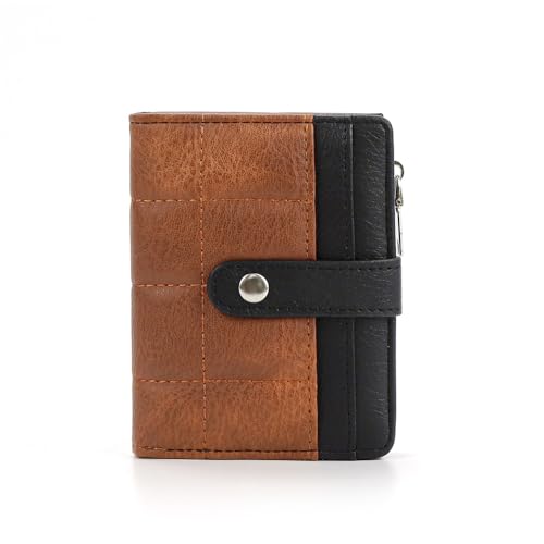 women's Small Wallets Leather RFID Blocking Card Holder Bifold Compact Wallets With Zipper Portable Coin Pocket
