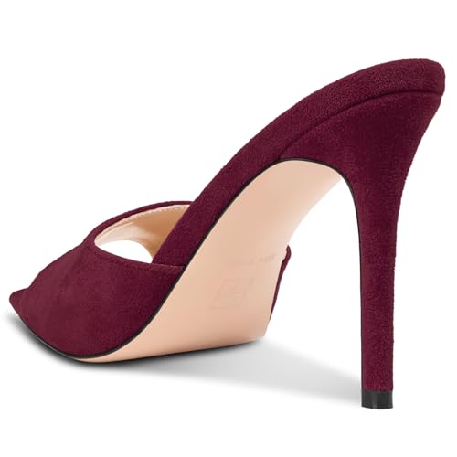 Image of TNYNFBEB Womens Stiletto High Heel Pointed Open Toe Sandals Mules Shoes Slingback Slip-on Prom Party Dress Summer 3.9 Inches Heels