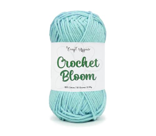 Image of Craft Affair | Crochet Bloom Cotton Yarn 8ply (2mm, 77Meter, 50Gram) 100% Pure Cotton | for Embroidery, Toy Making, Craft & DIY Project: Candy-Blue