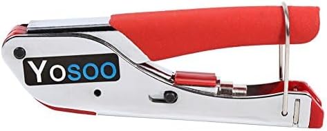 Miniatura 3 de Engarzadora de cable coaxial, kit de herramientas de compresión coaxial pelacables con conectores F RG6 RG59, crimpadora de cable coaxial