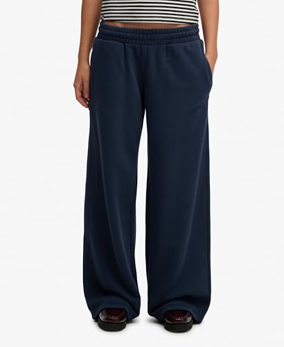 Superdry Essential Logo Wide Leg Jogger Pantalones, Richest Navy, 34 Unisex Adulto