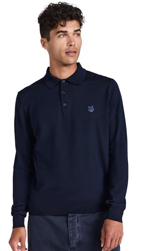 Maison Kitsuné Men's Bold Fox Head Polo Sweater