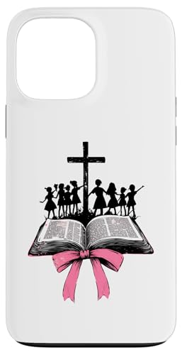 Coquette Bow Juventud Pastor Predicador Biblia Cruz Niña Mamá Carcasa para iPhone 13 Pro Max