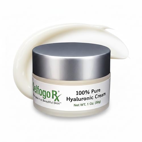 Delfogo Rx 100% Pure Hyaluronic Acid Cream for Face - Deep Hydration Moisturizer for Dry Skin | Anti Aging Plumping Cream with Squalane & Jojoba Oil | Daily Skin Care for Women and Men Delfogo Rx 100% Pure Hyaluronic Acid Cream for Face - Deep Hydration Moisturizer for Dry Skin | Anti Aging Plumping Cream with Squalane & Jojoba Oil | Daily Skin Care for Women and Men