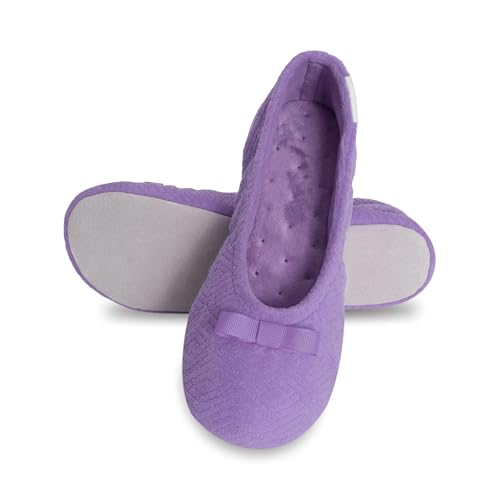 Image of isotoner Women's Diamond Microterry Ballerina Slippers
