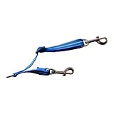Herm. Sprenger Adjustable Coupling Strap – Reflective Nylon 2-Way Dog Leash Coupler with Nickel-Plated Swivel Clip – Safety Backup Strap for Prong & Flat Collars (Blue)