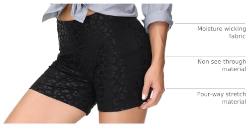 Image of THE GYM PEOPLE High Waist Yoga Shorts for Women's Tummy Control Fitness Athletic Workout Running Shorts with Deep Pockets