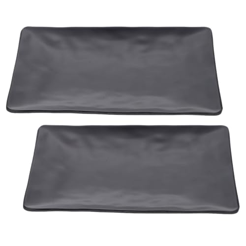 Platos rectangulares de melamina negra 2 pcs miniatura 1