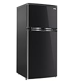 RecPro 4.4 Cu Ft 12V RV Refrigerator with Freezer | Frost-Free, Black Finish | Adjustable Shelves, Reversible Door, Built-In Lock | Off-Grid Camper Fridge | 19.5”W x 23.5”D x 43.5”H