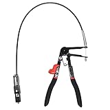 CNWOOAIVE Flexible Hose Clamp Pliers, 24'' Cable-Type Wire Long Reach Spring Loaded Hose Pliers For