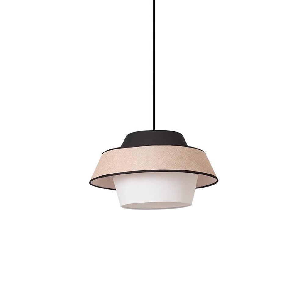 Lustre en lin Wabi Sabi pour suspension cuisine salon chambre et plafonnier noir blanc M