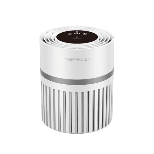 Image of MEGAWISE Air Purifier for Large Rooms Up to 1076 ft, H13 True HEPA Filter, 99.97% 0.3 Micron Filtration, 25dB Quiet, CARB Certified Ozone Free, Portable Air Cleaner for Pets, Bedroom, Office