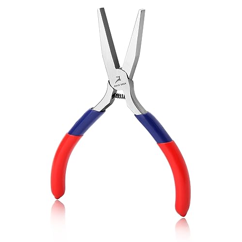 GOLD DEER Mini Flat Nose Pliers with Smooth Jaw Duck Bill Precision Pliers Mini Duck Bill Pliers Wire Bending Straightening Pliers for Jewelry Making Bending Wire and Small Object Gripping