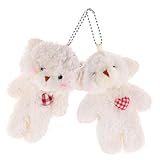 Gatuida 2 Piezas Llaveros de Peluche de Suave Colgantes Decorativos para Bolso y Mochila Accesorios y Portátiles Adornos Creativos para Amigos Diseño Atractivo Rojo y Cuadros