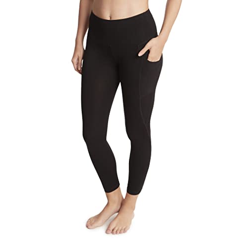 Jockey Women's Cotton Stretch Basic 7/8 Legging with Side Pocket, Deep Black, Medium by Jockey - Used condition - US$18.07