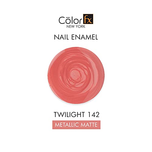Image of Color Fx New York Twilight Matte Finish Nail Polish |Chip-Resistant, Quick-Drying, Long-Lasting, Non-Yellowing| 21 Toxin Free| Nail Polish for Women - Peach