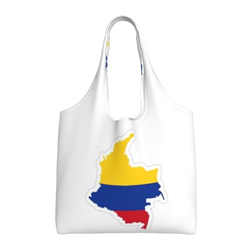 Sac de courses Colombie en toile lavable et grand format noir résistant