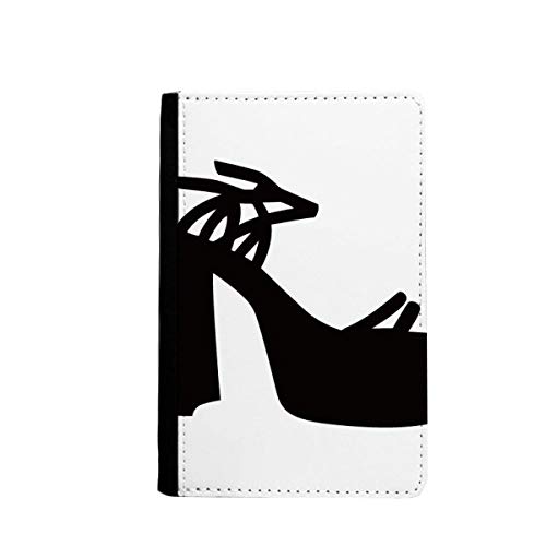 Étui portefeuille de voyage femme noir imprimé talons hauts 3.7x5.8 inch