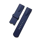 JUANZD 22 mm 24 mm schwarz blaues Silikon -Gummi -Uhrenband mit Corum kompatibel Admiral's Cup Wacth Gurt Armband Armband ohne Schnalle(Blue without buckle,24mm)
