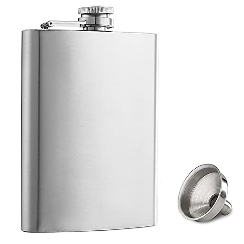 Flachmann mit Trichter,8 oz. 304 Edelstahl Hip Flask 100%...
