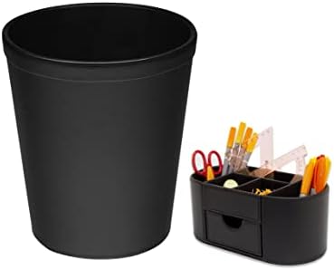 Osco 29cm Faux Leather Waste Bin - Brown