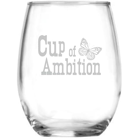 Cup of Ambition - Country Music Gift - Butterfly Glass - Ideal for Best Friend or Mother's Day - Dolly Birthday Gifts - Christmas - Valentine's Day - Couples Anniversary Cover