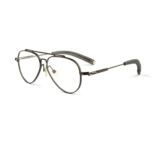 Riccie Retro Pure Titanium Pilot Anti-Blue Light Presbyopia Glasses Hd Aspheric Resin Lens Reader/Anti-Fatigue,01,+2.25 #TOP20