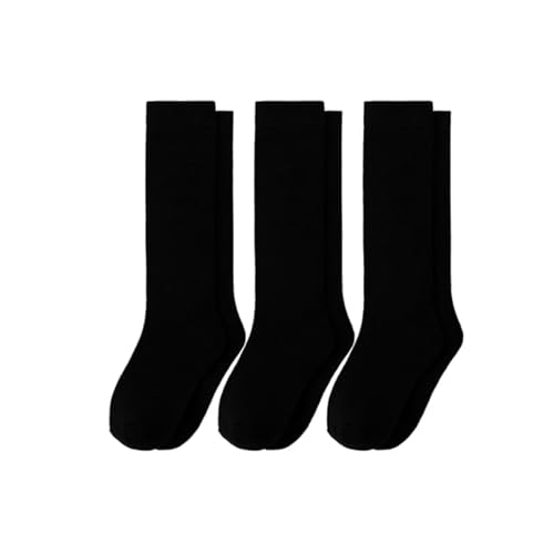 Campus style knee high socks, high stretch ribbed cuffs, 3 pairs suitable for daily use in multiple scenarios