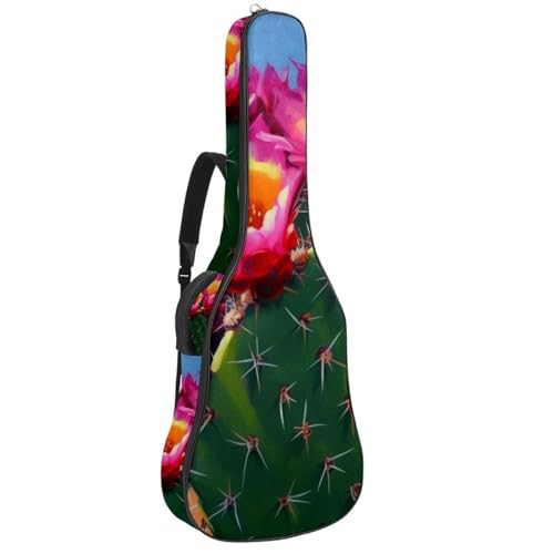 Étui pour guitare acoustique contre les chocs et la pluie motif floral cactus