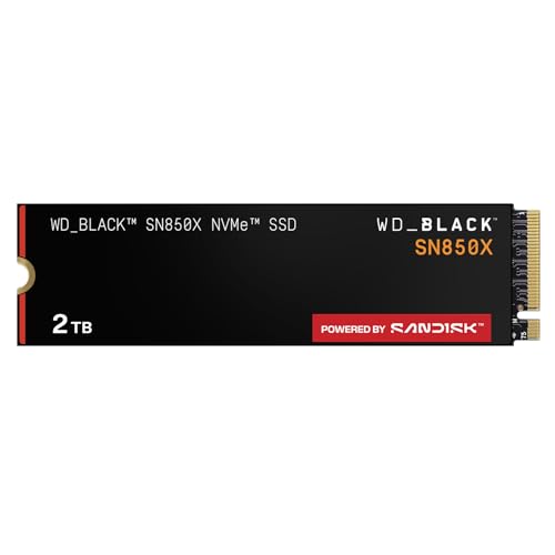 WD_BLACK SN850X NVMe SSD 2 TB interne SSD (Gaming Speicher, PCIe Gen4-Technologie, Lesen 7.300 MB/s, Schreiben 6.600 MB/s) Schwarz