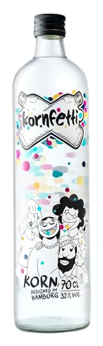 KORNFETTI KORN 32% vol. extrem milder Weizenkorn - Dein klarer Festival Schnaps aus Hamburg 700ml für Cocktails oder Shots | samtig weich | extra großer Malzanteil