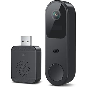 2K HD Doorbell Camera Wireless with Ring Chime, Smart Video Doorbell with Two-Way Talk, Secure Cloud Storage, AI Detection and Instant Alerts, Night Vision, Compatible with Alexa