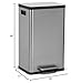 SIMPLI-MAGIC 50 Liter / 13.2 Gallon Soft-Close, Smudge Resistant Trash Can with Foot Pedal and Built in Filter- Stainless Steel, Sleek Finish