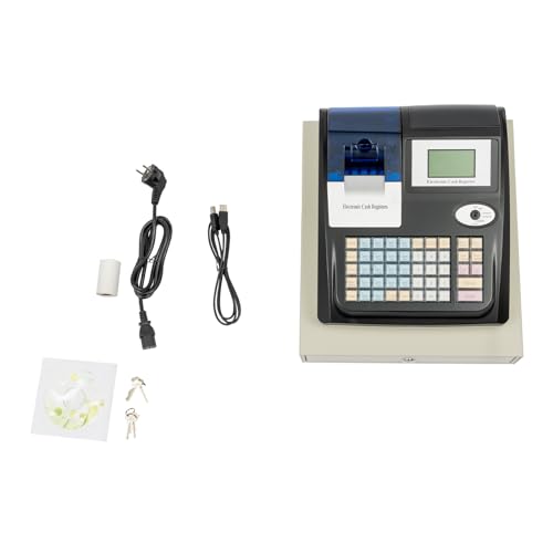 Caja registradora electrónica para el comercio   Lengua de trabajo en inglés   Pantalla de doble cara  48 teclas   Caja registradora para empresas   Sistema de efectivo electrónico restaurantes