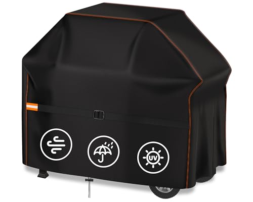 Enzeno Grillabdeckung Wetterfest,Gasgrill Grillabdeckung Regendicht BBQ Grill Schutzhülle Staubdicht Grill Abdeckplane für Weber,Brinkmann,Char Broil(145x61x122cm) 1