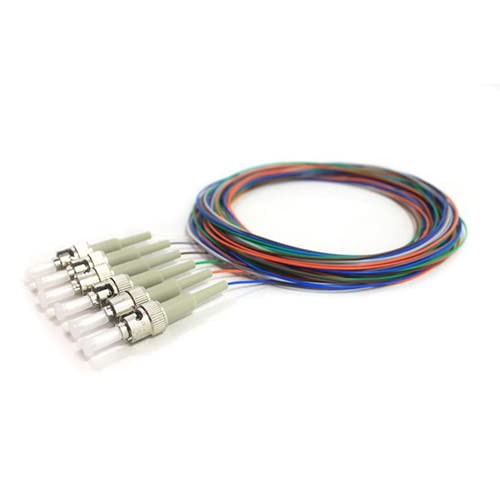 RiteAV 6 Strand Fiber Optic Pigtail, OM1-62.5/125, Multmode Beige Boot ST/PC connectors, 3 Meter