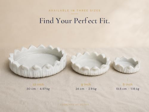 Image of Marble Urli Bowl for Home Decor | Handcrafted Floating Bowl, Decorative Centerpiece for Living Room Table, Luxury Stone Urli Dish, Pooja Decor & Festive Gift Item (Padma /12 Inch)