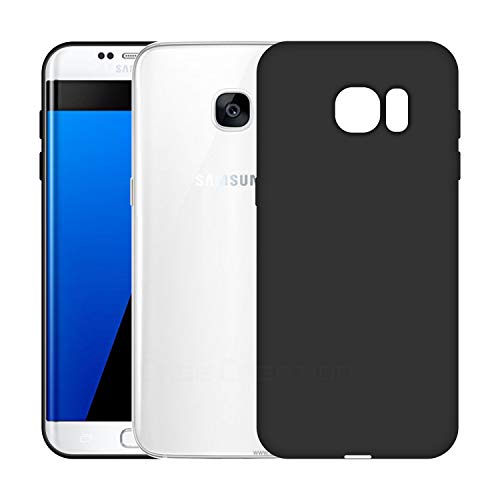 Image of Case Creation Luxurious OG Series for Samsung GalaxyS7 Edge Case Cover,Anti-Dirty Slim Case Frosted Matte Cute Candy TPU Raised Bezel (Splash of Color) Back Cover for Samsung S7 Edge -Black
