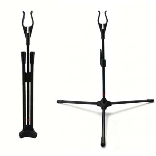 Glac Store Supporto Pieghevole per Arco da Tiro, Base Antiscivolo in Fibra di Vetro, 38x23 cm, Staffa Regolabile con Supporti a Pressione, per Archi Composti e Ricurvi (Nero)